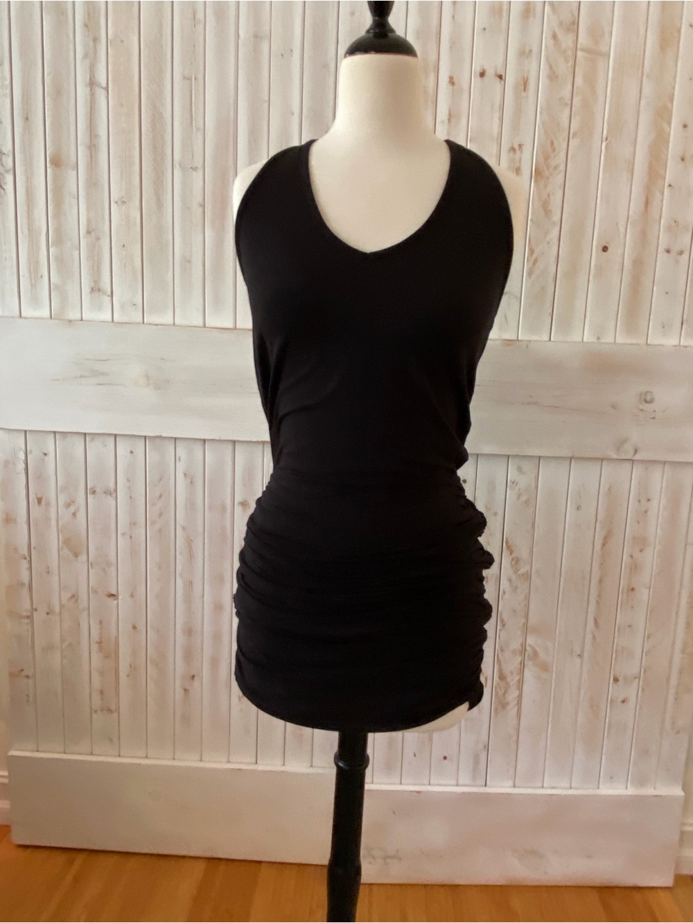 Athleta Women's Black Ruched Tank Dress - Classic Sleeveless Top